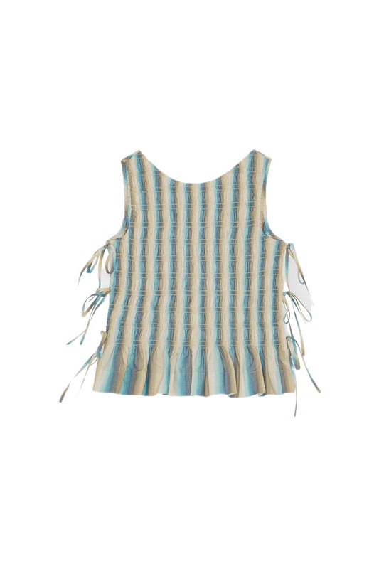 Ombre Striped Smock Tie Top