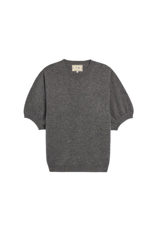 Tilda Cashmere Top in Dark Heather Grey