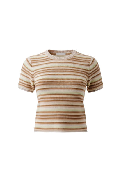 Jude Short Sleeve Cashmere Crewneck Tee in Buttercup