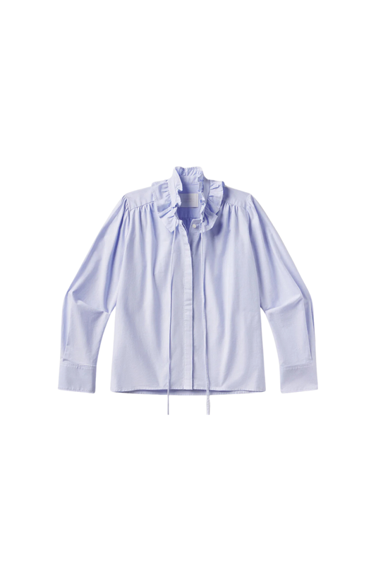 Calista Frill Collar Shirt In Blue