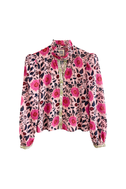 Violet Blouse in Fuschia/Teal Floral