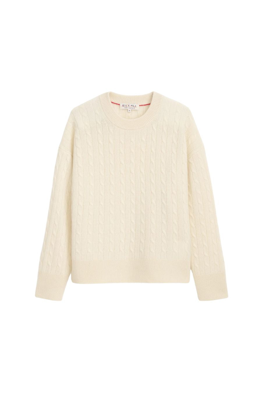Charlie Cable Cashmere Sweater in Cloud