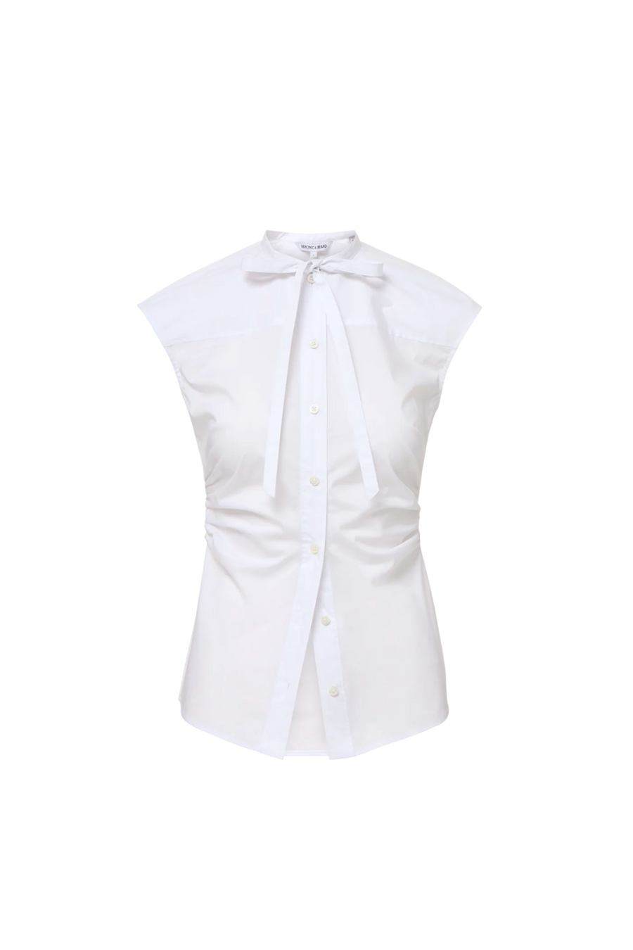 Joon Tie-Neck Button-Down Blouse in White