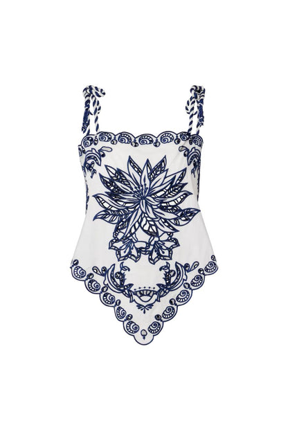 Off-White Garden Tiles Tassels Richelieu Blouse