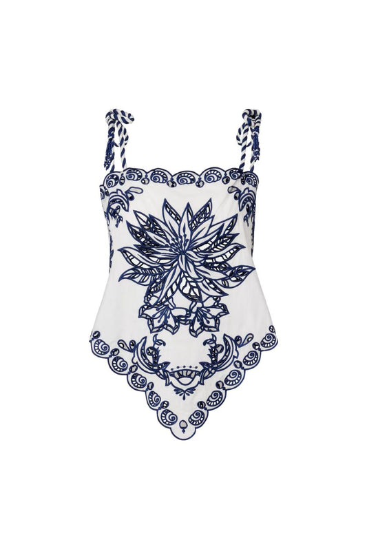 Off-White Garden Tiles Tassels Richelieu Blouse