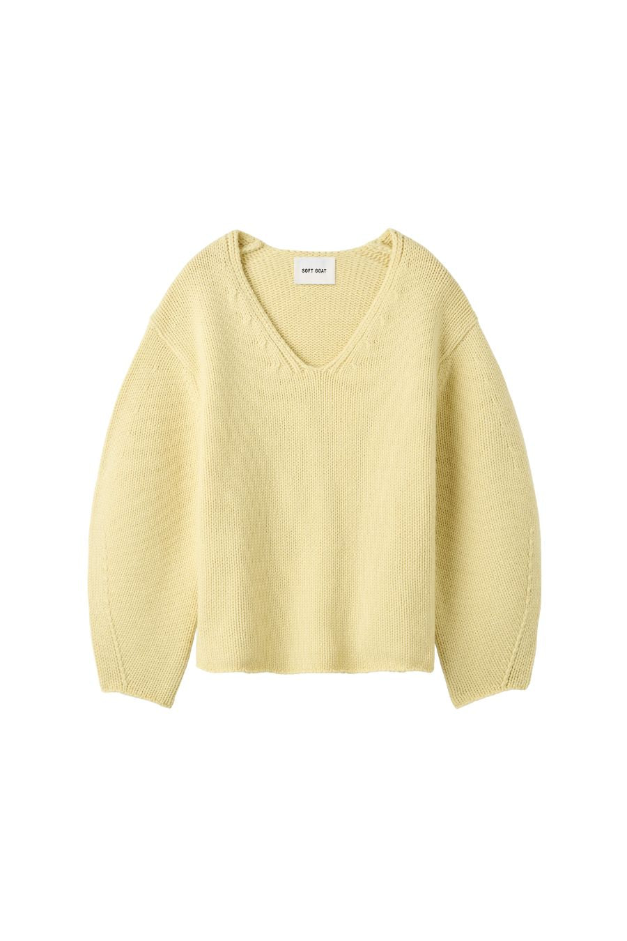 Puff Sleeve V-Neck in Honeydew Yellow