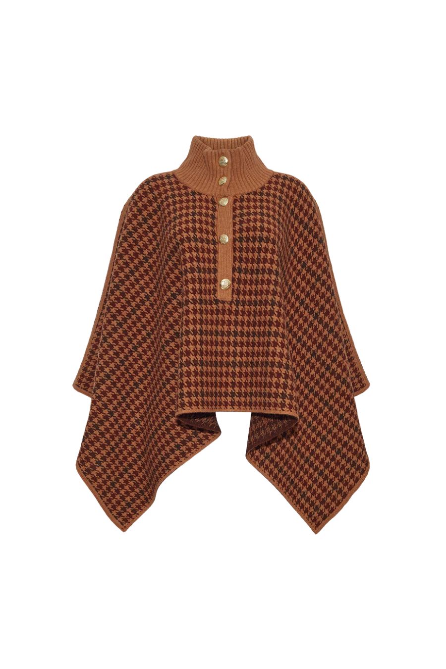 Pagoda Cape in Multi Camel Check