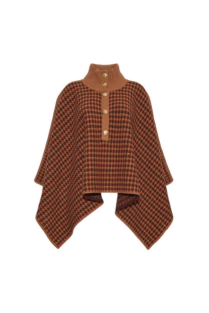 Pagoda Cape in Multi Camel Check