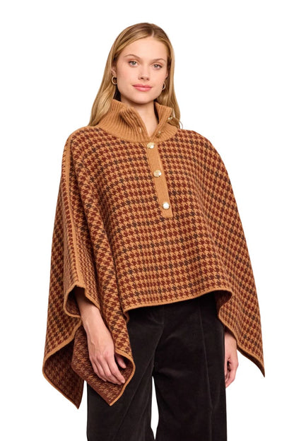 Pagoda Cape in Multi Camel Check