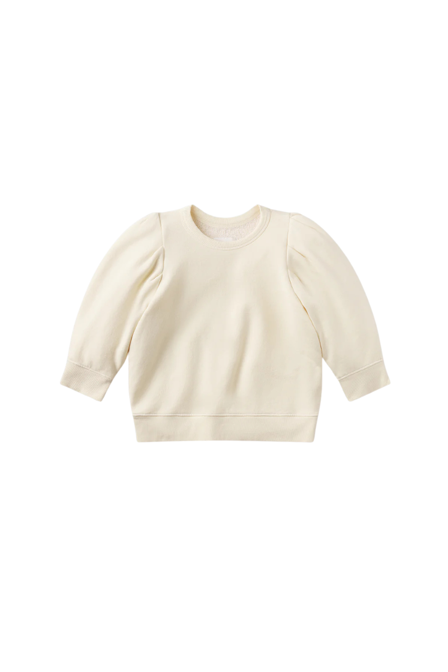 Pleated Short Sleeve Crew In Cream