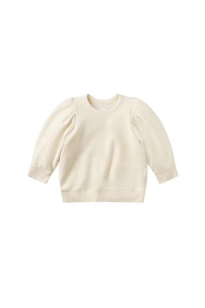 Pleated Short Sleeve Crew In Cream