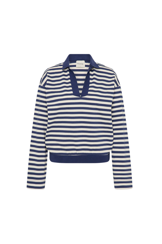 Haisley Polo in Navy Stripe