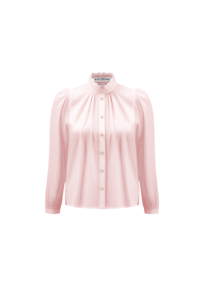 Artemis Petal Silk Shirt in Light Pink