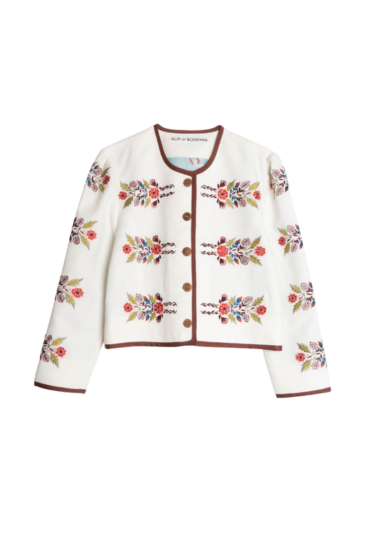 Dorian Heirloom Flora Jacket in Off-White