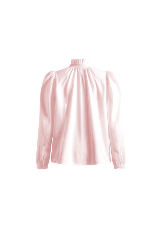 Artemis Petal Silk Shirt in Light Pink