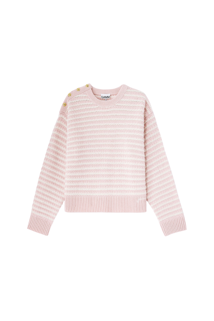 Stripe Wool Mix Sweater in Chalk Pink