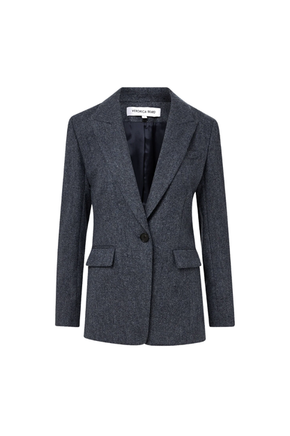 Vega Wool Dickey Jacket in Blue Melange