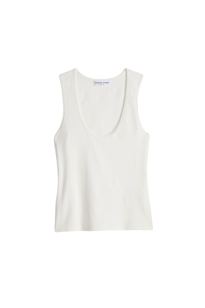 Uri Low-Cut Tank Top in Cream