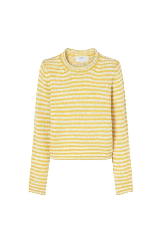 Mini Marina Fine Stripe Sweater in Sushine/Cream