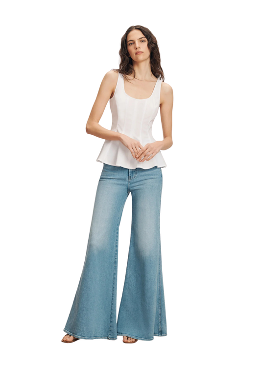 Charlie Peplum Top in White