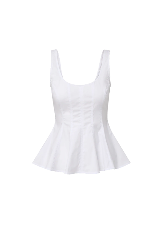 Charlie Peplum Top in White