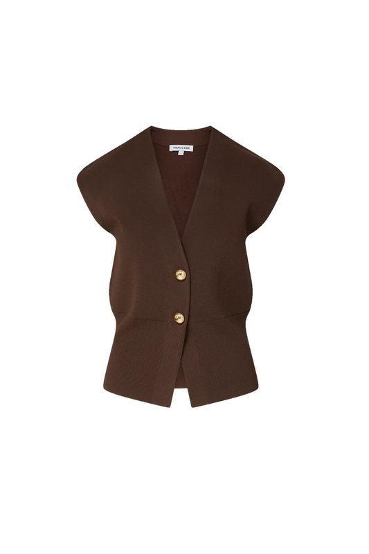 Isador Knit Vest in Dark Mocha