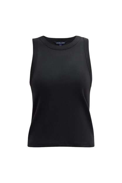 Jordyn Cropped Tank Top in Black