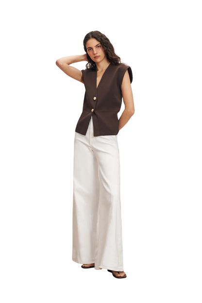 Isador Knit Vest in Dark Mocha