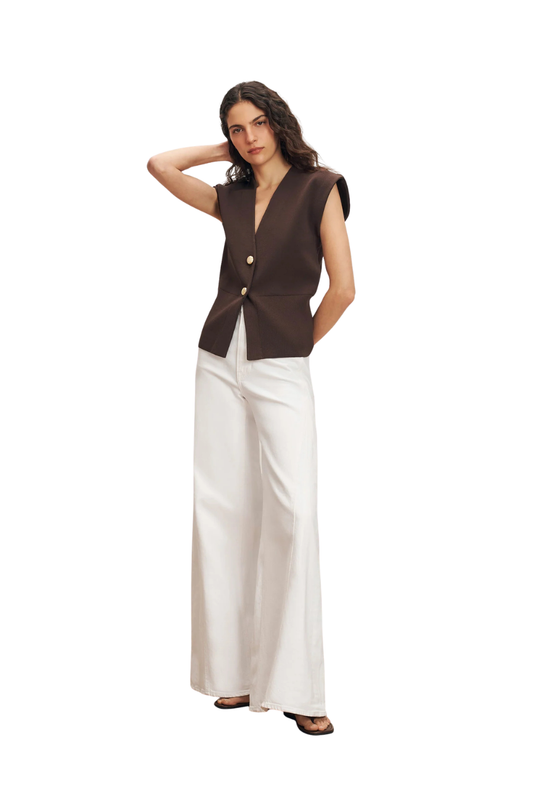 Isador Knit Vest in Dark Mocha
