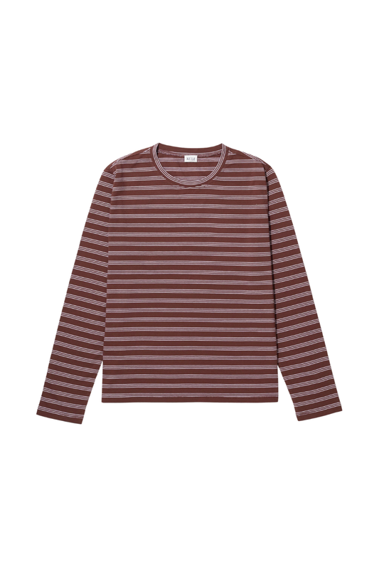 The Modern Long in Brown/White Mixed Stripe