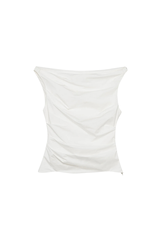 Maisel Cotton Draped Top in White
