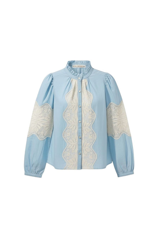 Annabel Sky Prima Lace Shirt in Light Blue
