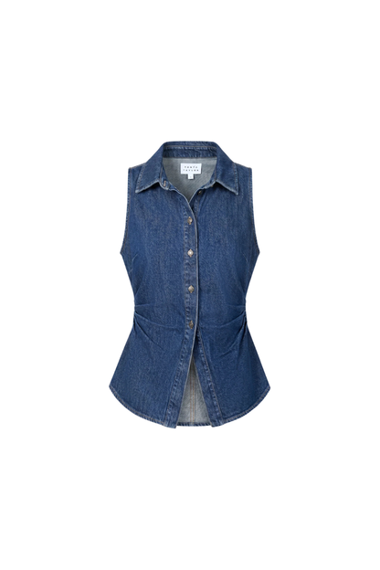 Hanelle Top in Classic Indigo Blue