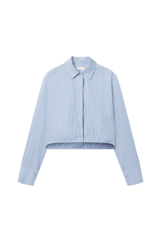 Maude Top in French Blue/White