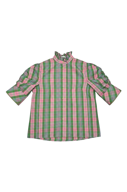 Vita Blouse in Green/Pink