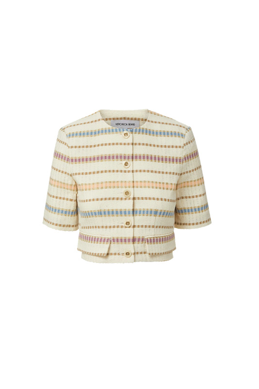 Orville Striped Jacket in Ecru Tweed