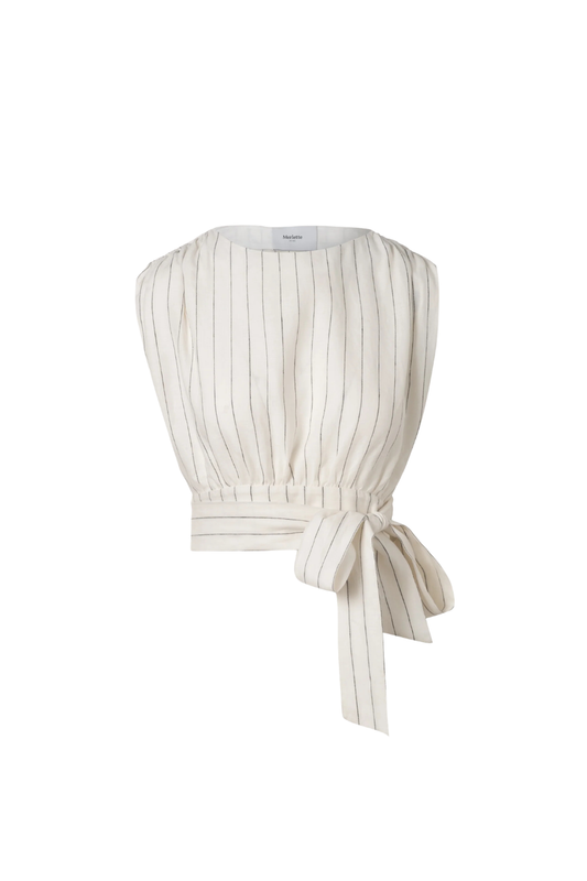 Shaan Stripe Top in Ivory Black