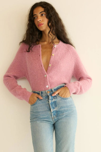 Petra Cardigan in Rosebud