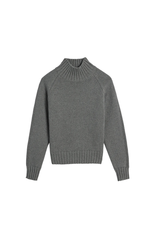 Kaitlyn Cotton Cashmere Sweater in Dark Heather Grey