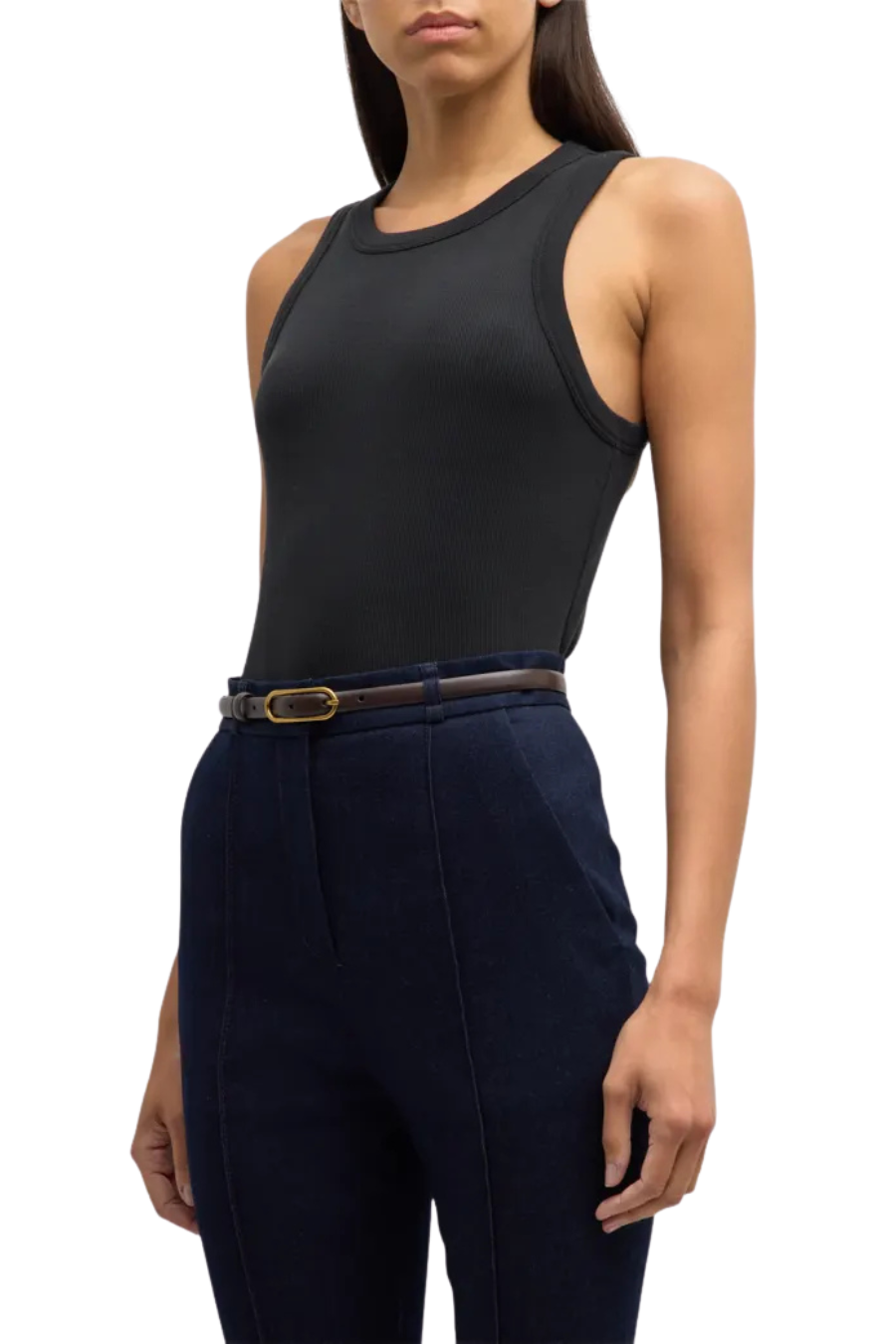 Jordyn Cropped Tank Top in Black