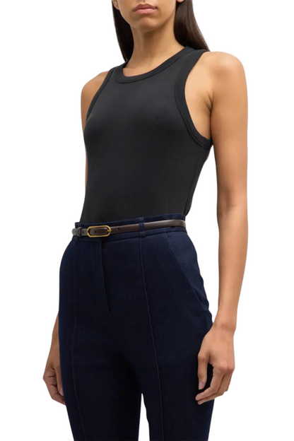 Jordyn Cropped Tank Top in Black