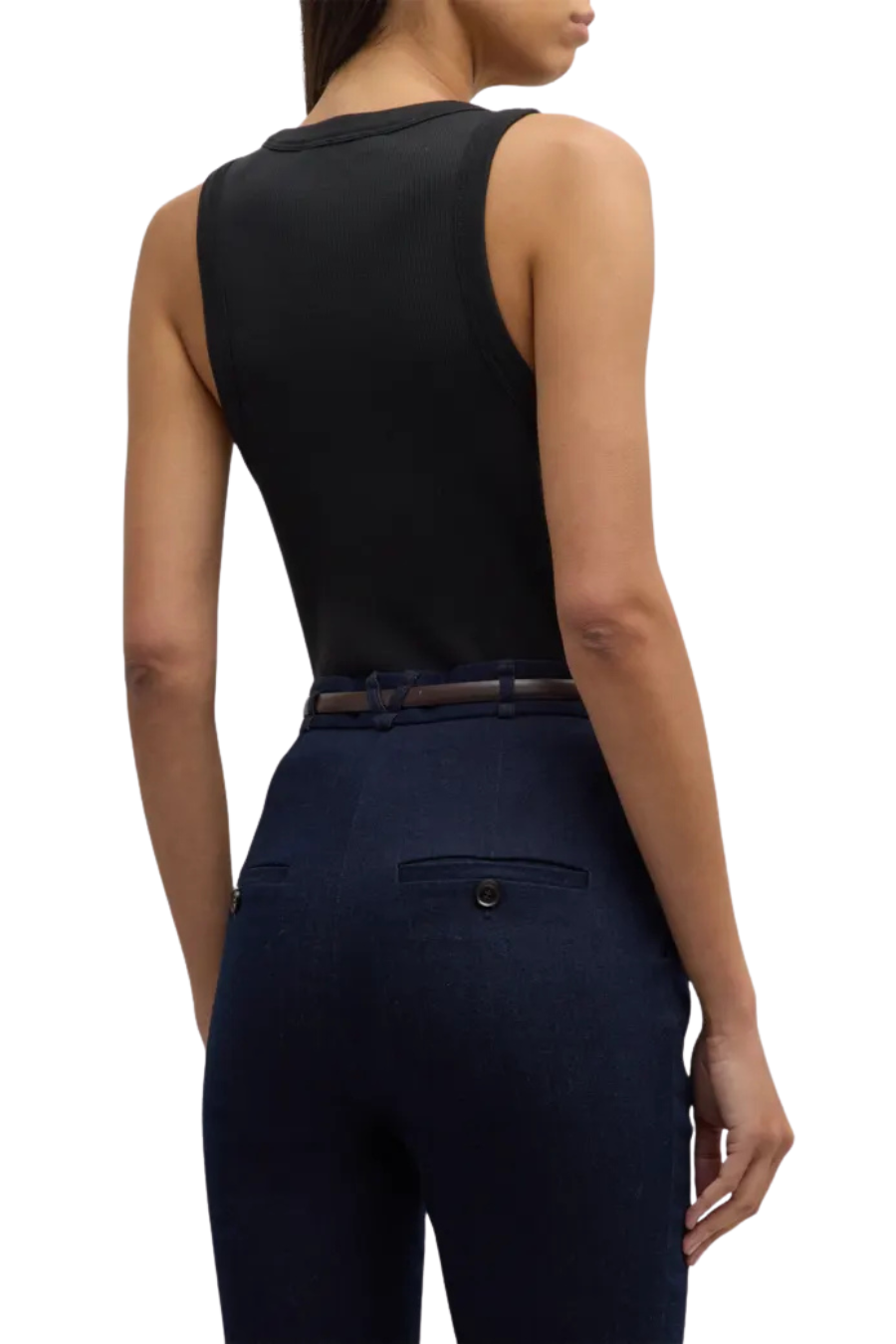 Jordyn Cropped Tank Top in Black