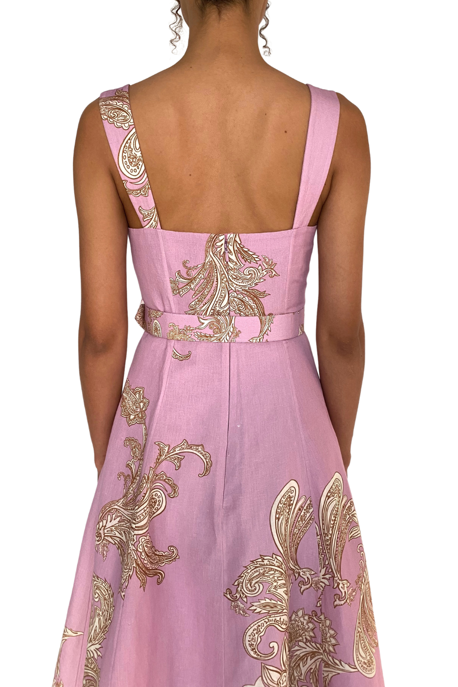 Jiah Midi Dress w/ Belt in Lilac