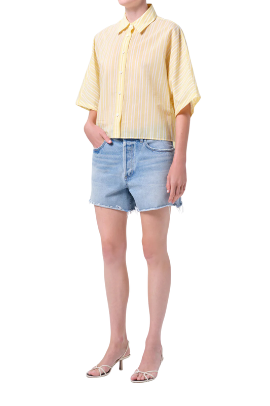 Merrin Shirt in Wirrel Stripe/Lemon Drop