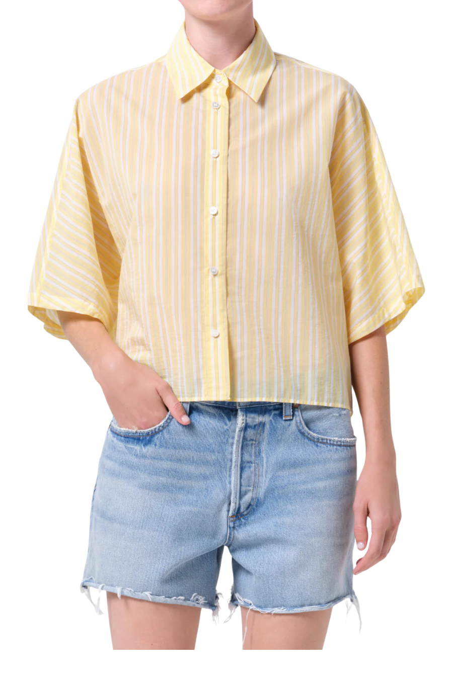 Merrin Shirt in Wirrel Stripe/Lemon Drop