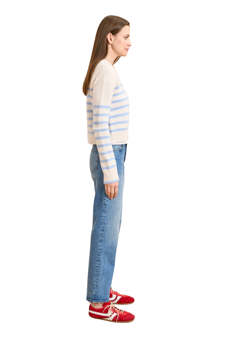 Mini Marin Sweater in Cream/Light Blue