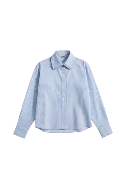 Girlish Blouse in Blue/White Stripe