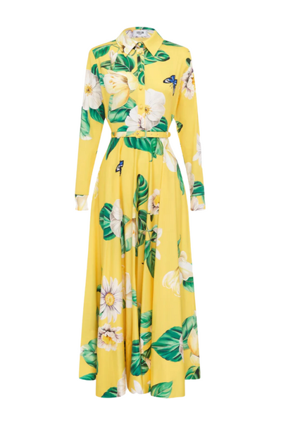 Zara Shirt Midi Dress in Sunshine Joie Print