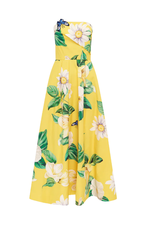 Lynn Bustier Midi Dress in Sunshine Joie Print