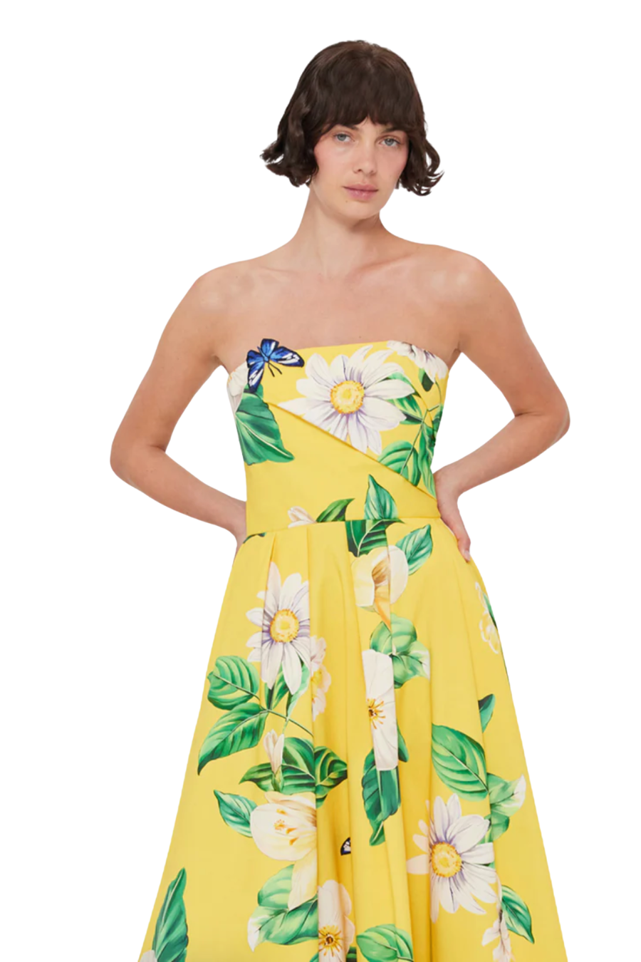 Lynn Bustier Midi Dress in Sunshine Joie Print